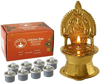 Lakshmi Deep Goddess Lakshmi lamp - Golden finish, brass lamp with 8 packets of cotton wick oil.. Shop smarter with Nigeria's premier e-commerce platform, featuring affordable products delivered nationwide.