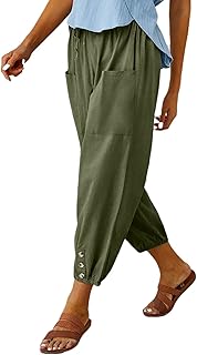 Decreeed pants with wide legs and full in linen, ankle length, with female pocket.. No more overpriced stores — DIAYTAR Nigeria brings the best to your door.