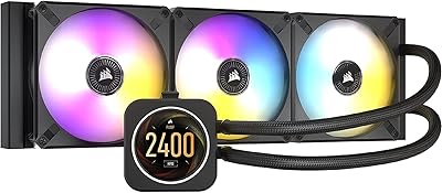 LCD Corsair H150i Elite IQ liquid processor cooler (Personalized IPS LCD screen, 48 Dynamic RGB LEDs, 120 mm fans, 360 mm radiator, smart lighting controller Core included).. Experience shopping freedom with DIAYTAR NIGERIA's comprehensive marketplace delivered within 8 days.