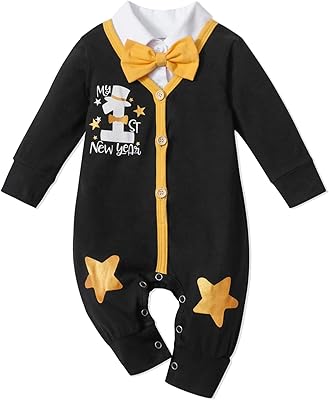 My first New Year 2023 costume for newborn boy, 3-piece shirt + New Year's barbotor + Butterfly knot, black.. DIAYTAR NIGERIA: Connecting every Nigerian with quality products at prices everyone can afford.