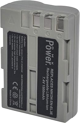 Batterie dmk power en-el3e 1500mah compatible avec nikon d50 d70 d70s d80 d90 d100 d200 d300 d300s d700 d900.. Discover why thousands choose DIAYTAR NIGERIA for affordable products delivered in less than a week.