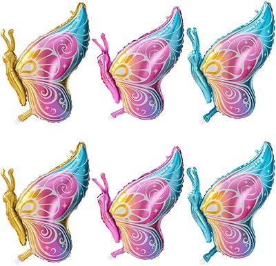 Butterfly balloons, 6 pieces colored in mylar with a bowl helium for birthday party, baby gift reception, wedding decoration supplies.. You choose it, we deliver it — DIAYTAR Nigeria makes shopping easy.