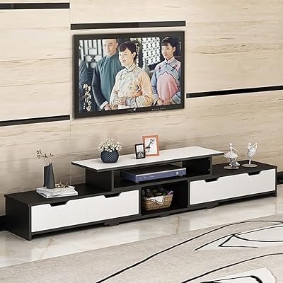 Modern TV cabinet with artificial marble pattern for lounge buffet storage (120-192 cm, F33A).. Shop the future with DIAYTAR NIGERIA - thousands of products, unbeatable prices, delivery within a week.