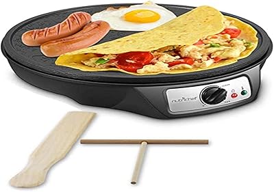12 -inch aluminum nutrichef heating plate with 12 -inch aluminum with LED lights and adjustable temperature control - Wooden spatula and paste divisor included PCRM12EU, Black.. DIAYTAR NIGERIA: Where value shopping meets reliable 5-8 day delivery across the nation.