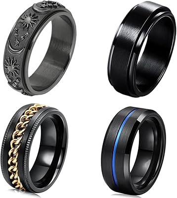 Lylymimi 4 -piece Set of knights in stainless steel Cuban chain chain silver ring vintage gold celtic knot noisted rings bevel.. Discover the perfect shopping experience with DIAYTAR NIGERIA's vast selection and prompt delivery service.