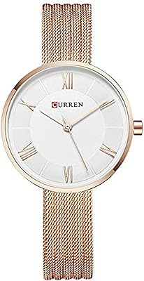 Quartz watch with round dial and stainless steel bracelet Curren 9020 for women - Rose gold.. No more overpriced stores — DIAYTAR Nigeria brings the best to your door.