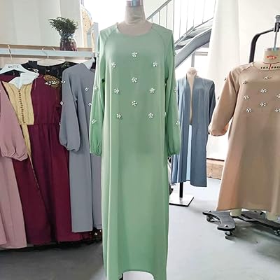 Generic 2022 Ramadan Eid Mubarak Abaya Dubai Arabic Türkiye Pakistan Muslim Costume Muslim Dress Plege Long Sleeves Muslim Women (Color: Green, Size: S).. Need it fast? Need it cheap? Choose DIAYTAR Nigeria.