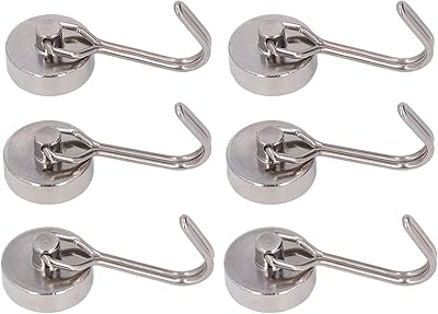 Magnetic hook magnetic hook 6 pieces rotation 180 ° color nickel.. Order today, receive in days — DIAYTAR Nigeria makes it possible.