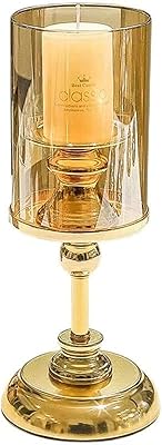 Ween pillar candle holder with glass cover, large metal support, transparent glass candlesticks for wedding table and interior decoration.. DIAYTAR NIGERIA transforms wishes into deliveries with our affordable and reliable e-commerce platform.