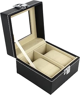 1 watch presentation box, 2 locations, black PU leather watch housing with removable transparent cover, watch box organizer for the decoration of jewelry watches.. Experience the ease of modern shopping with DIAYTAR NIGERIA's comprehensive platform and quick delivery.