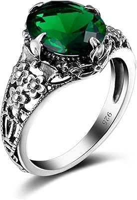 Sterling 925 silver ring with vintage green rhinestones for women, Alibaba Express wedding party jewelry (size: 4).. Experience the DIAYTAR difference with our vast product selection and delivery within 5-8 days.