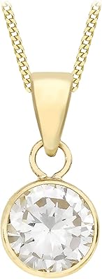Carissima Gold Women Gold 9 CTS Round pendant zirconic cubic 7 mm on necklace gourmet mesh diamond size 0.7 mm in 9 cts 9 cts.. Quality and convenience delivered — shop DIAYTAR Nigeria now.