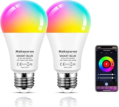 Intelligent Wi-Fi Macairon Alexa E27, 10 W 1000 lumens, Vocal Application or Operator, Variable Intensity RVB color change bulb, works with Alexa and Google Home, no hub required (pack of 2).. DIAYTAR NIGERIA combines affordability with convenience, delivering your purchases within 5-8 days.