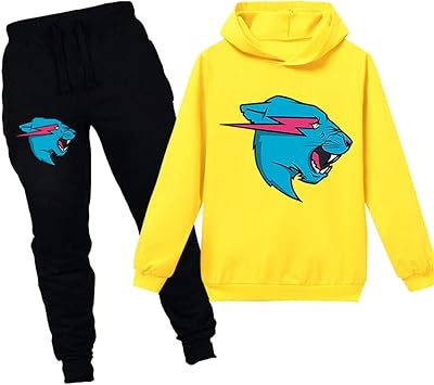 MR Beast printed hoodie "Lightning Cat Design for children, Color 7, L.. DIAYTAR NIGERIA: Connecting Nigerians with their needs through affordable prices and 5-8 day shipping.