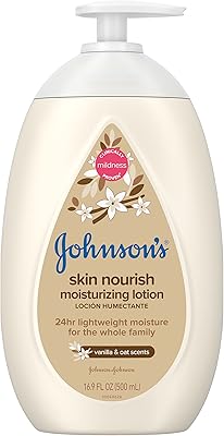 Johnson's nourishing lotion for dry skin with vanilla scent and body lotion oatmeal.. DIAYTAR NIGERIA: Your partner in affordable online retail with reliable shipping across Nigeria.