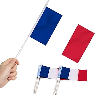 Flag Anly France Small Portable French Flag 5x8 inch with White Solid Mast of 12.. Experience the ease of modern shopping with DIAYTAR NIGERIA's diverse marketplace delivered promptly.