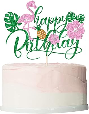 Flamant pink cake decoration, Happy birthday cake decoration, birthday party decorations on the theme of the tropical flamingos for children boys girls (green).. Your daily needs delivered to your door — DIAYTAR Nigeria style.
