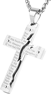 Hzman pendant necklace response cross of Jesus Christ in stainless steel for men, metal, no.. Discover endless possibilities with DIAYTAR NIGERIA's vast e-commerce selection and budget-friendly delivery.