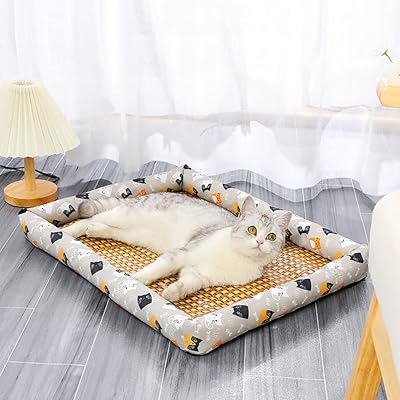 Refreshing carpet for dog design summer ice cushion for cats and small dogs, comfortable and breathable (30 x 40 cm, gray cat).. Enjoy the simplicity of shopping with DIAYTAR NIGERIA, offering vast choices delivered in just 5-8 days.