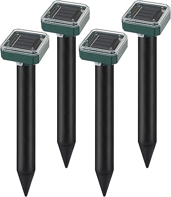 4 solar redundant pieces with ultrasonic animals for exterior gardening of the lawn for snakes, taupes, waffles, marmots, mouse and other fouisser rodents.. Shop electronics, clothes, and everything in between on DIAYTAR Nigeria.