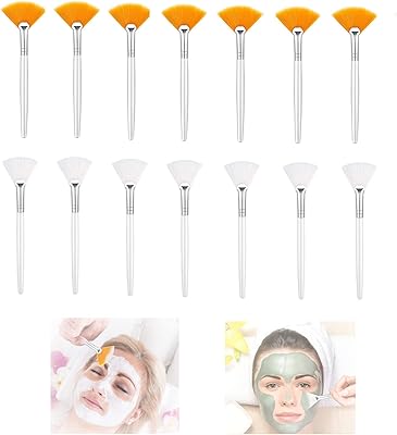 14 pieces brushes Applicators for the face Siosi brushes in flexible fan in plastic brush acid applicator clay cream applicators cosmetic makeup (5.82 inches, yellow, white).. DIAYTAR NIGERIA promises affordability and variety with every purchase, delivered in 5-8 days.