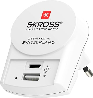 SCROSS USB travel adapter - Travel Essentials Europe international socket adapter.. Save time and money with DIAYTAR Nigeria’s online store.