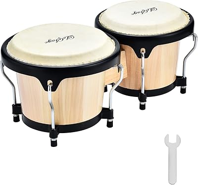 Lesage Bongos Drum for children and adults beginners 6 inch and 7 inch, set of natural wooden bongos, real leather drum skin with children's adjustment key.. DIAYTAR Nigeria combines variety, affordability, and speed — making your online shopping experience not only enjoyable but also cost-effective.