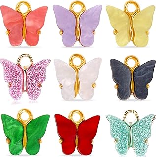 AMZOYA 30 Elegant butterfly charms, 5 colors mixed pale butterflies in acrylic pendant keychain pendant women's female collar manufacturing jewelry made by hand.. Enjoy stress-free shopping with affordable prices on DIAYTAR Nigeria.