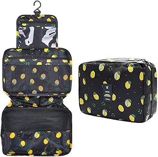 Nikomi hanging travel bag for toiletries, chest of drawers and cosmetics with large storage capacity for women, girls and children, water resistant, black lemon.. DIAYTAR NIGERIA delivers more than products - we deliver affordable shopping satisfaction nationwide.