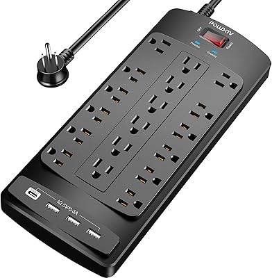 Multiprise 8 ", parasurtenseur powsav with 18 sockets and 4 USB ports (USB C port), 8 -foot extension (1875W/15A), 2100 Gel, List ETL, Black.. Experience the joy of discovery with DIAYTAR NIGERIA's vast catalog and nationwide affordable delivery.
