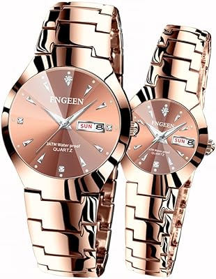 Goodrun Set of quartz watches for men and women, Way's Watches Watches Coff, Trendy Watches relaxed in stainless steel, pair of classic watches for men and women.. Shop confidently with DIAYTAR NIGERIA, offering affordable prices and reliable delivery within a week.