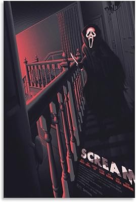 Horror film poster Scream Movie Movie Art to hang on canvas, wall decoration, suspension frame, 12 x 18 inch wall posters (30 x 45 cm).. DIAYTAR NIGERIA delivers more than expected with our extensive catalog and 5-8 day delivery service.