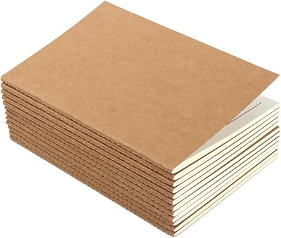 Pack of 12 travel diaries with brown coverage, A5 format, 80 pages lines / 40 sheets (brown coverage) (lineage).. With DIAYTAR Nigeria, your wishlist becomes reality, fast.