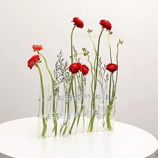 Crystal glass vase for desk of office flower pot, 8 hydroponic plants for garden decoration with 15x2.2 cm brush.. DIAYTAR NIGERIA revolutionizes online retail with our vast selection and cost-effective delivery options.