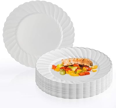Kaya collection - Reinforced plastic round table cover, salad/dessert plates of 7.5 "(180 pieces), white.. DIAYTAR NIGERIA puts thousands of products at your fingertips with affordable prices and delivery within a week.