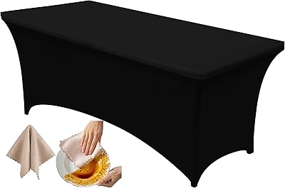 6 -foot elastane table cover for foldable rectangular tables with 1 tablecloth for transparent tables, stretchy Lycra fabric for weddings, banquets and parties - black.. Looking for quality and speed? You’ll find both at DIAYTAR Nigeria.