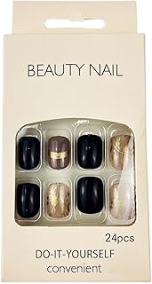 Long, blue and golden pressing nails, with preparation pad, jelly glue and cuticle stick (HD-BN004-Blue Gold)-24 pieces.. Experience the ease of one-stop shopping with DIAYTAR NIGERIA's diverse catalog and nationwide delivery.