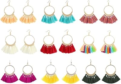Castwave earrings 9 pairs of colored bohemian -shaped pampilles loops.. Nigeria's fastest-growing e-commerce site offers unbeatable prices and delivery within 8 days.