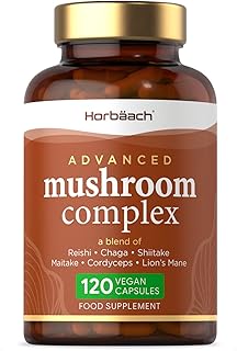Mushroom complex 6 | 120 powder capsules | Chaga, Reishi, Shiitake, Duck musk and organic lion mane | High resistance vegetable supplement | horbach.. Discover the joy of online shopping with DIAYTAR NIGERIA's budget-friendly prices and reliable shipping.