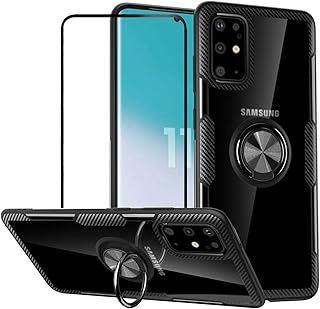 Protective shell for Samsung Galaxy S20 6.2 with tempered glass, flexible silicone and TPU, transparent rigid rear shell with magnetic crutch and metal ring, black.. Experience budget-friendly shopping at DIAYTAR NIGERIA, Nigeria's premier online marketplace with quick delivery.