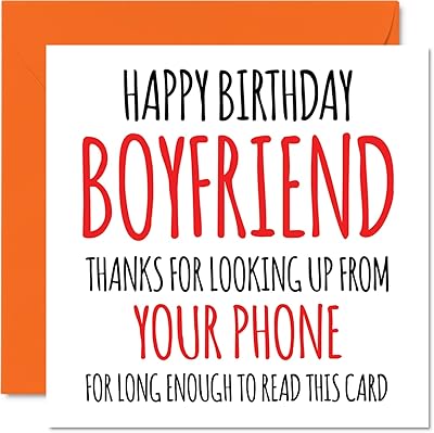 Funny birthday cards for boyfriends - Search from your phone - Happy birthday card for your girlfriend's boyfriend, birthday gifts for boyfriend, wreck cards 145 mm x 145 mm.. DIAYTAR NIGERIA: Making online retail accessible to all with affordable nationwide shipping.