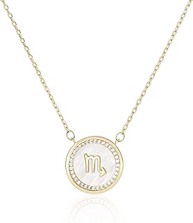 Pandentive necklace Sign of the golden zodiac, gold plated 14 carats false fratelaria cubic zirconia 12 Constellation necklace Birthday gifts for women.. Your shopping journey simplified with DIAYTAR NIGERIA's vast selection and budget-friendly shipping.
