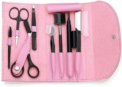 8 -piece eyebrow care kit, eyebrow scissors, eyebrow pencil, eyebrow brush, brush, beauty tool kit with leather case (pink).. Get access to thousands of affordable products only on DIAYTAR Nigeria.