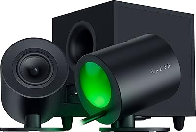 RAZER NOMO V2 game speakers Full 2.1 range for PC with boxes.. DIAYTAR NIGERIA combines extensive product options with budget-friendly prices, delivered in 5-8 days.