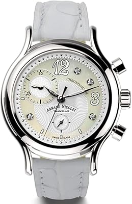Swiss quartz watch Armand Nicolet, analog display and leather bracelet for female Rafie al3 A884AAA-An-P882bc8, white color, quartz, white, quartz watch.. DIAYTAR NIGERIA combines affordability with convenience, delivering your purchases within 5-8 days.