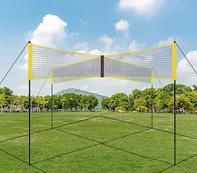 4-way volleyball net The White Shop with backpack and balloon.. DIAYTAR NIGERIA: Where shopping meets satisfaction with affordable prices and prompt delivery services.
