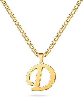 Cuban gold chain Luxegio for men, necklace with initial pendant for men, boys and women, large initial collar for men, without precious stones.. Your one-click solution to affordable shopping, DIAYTAR NIGERIA delivers quality products nationwide.