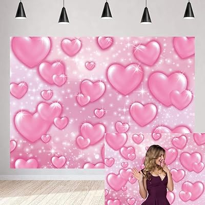 Wr background in the shape of a pink heart Beginning of the 2000s, Valentine's Day, Love, Sequins, Romantic Photography, Prenatal Festival Decoration, Birthday, Cake Table Studio, 2.4 x 1.8 m (width 240 cm x Height 180 cm).. Shop like never before with DIAYTAR NIGERIA's comprehensive marketplace and budget-friendly shipping.