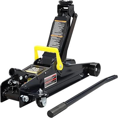 Hydraulic jack with low toron profile with quick lifting pump with unique piston, capacity of 2.5 tonnes (5,000 lb), Tort825051, black.. DIAYTAR Nigeria: trusted by thousands for fast, reliable delivery.