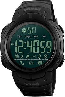 Skmei intelligent watch, plastic bracelet compatible with Android and iOS, black - 1301.. DIAYTAR NIGERIA: Where smart shoppers find everything they need at prices they can afford.